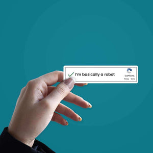 I'm basically a robot Sticker waterproof vinyl decal for laptop, bike, car & bottle