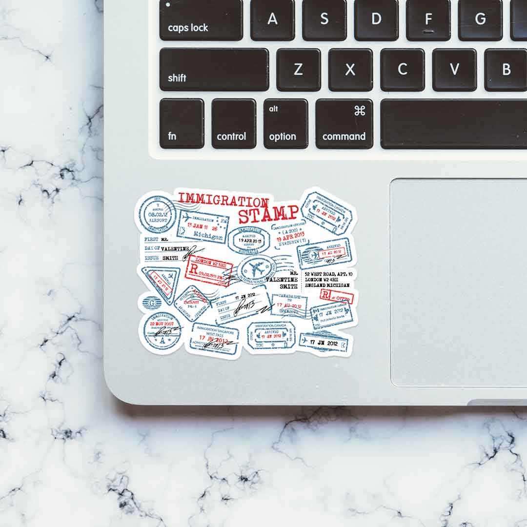 Imigration Color Stick Buy Immigration Stamp sticker Online | Premium Waterproof Vinyl | STICK ...