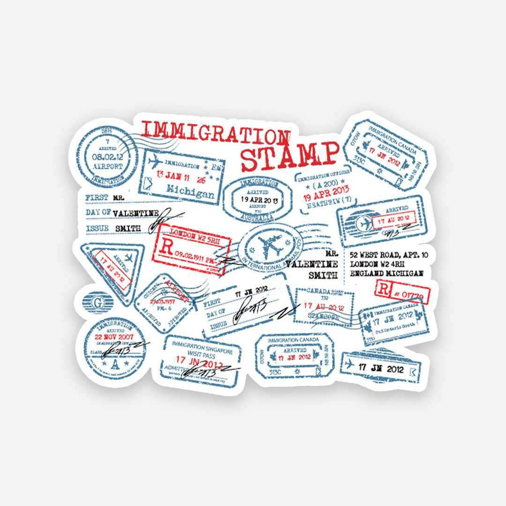 Imigration Color Stick Buy Immigration Stamp sticker Online | Premium Waterproof Vinyl | STICK ...