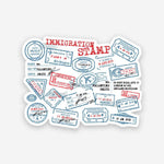 Immigration Stamp sticker waterproof vinyl decal for laptop, bike, car & bottle