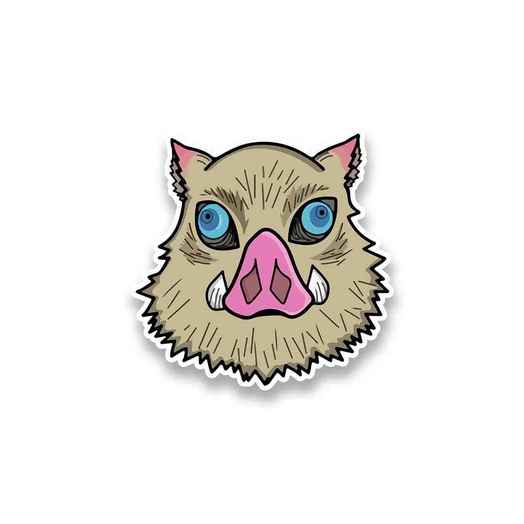Inosuke Boar Hat Sticker waterproof vinyl decal for laptop, bike, car & bottle