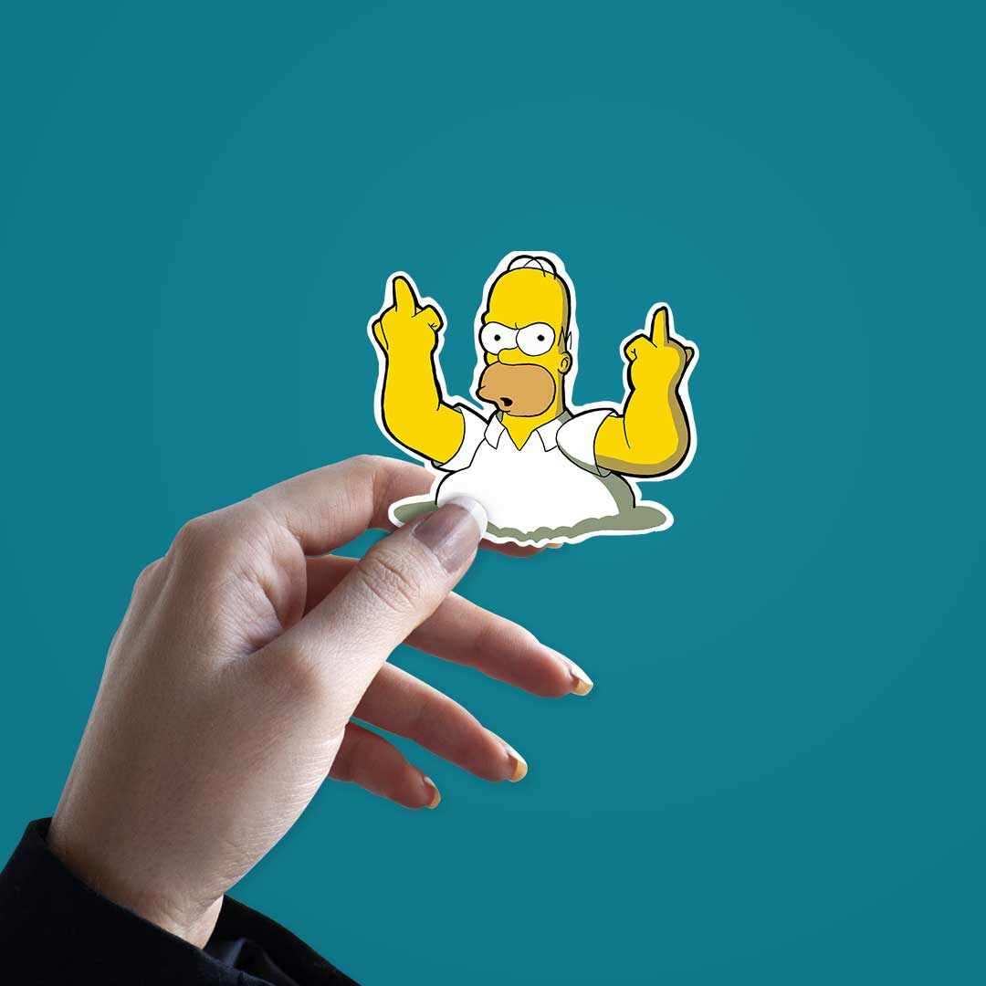 Irritated Homer Sticker waterproof vinyl decal for laptop, bike, car & bottle