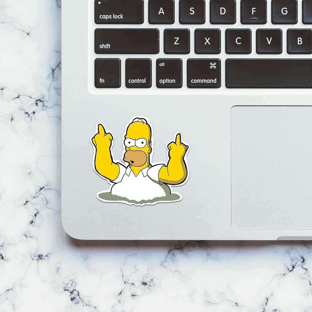 Irritated Homer Sticker waterproof vinyl decal for laptop, bike, car & bottle