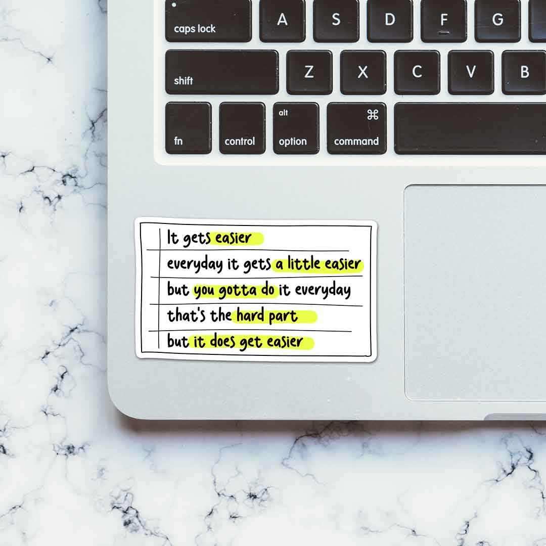 It get easier Sticker waterproof vinyl decal for laptop, bike, car & bottle