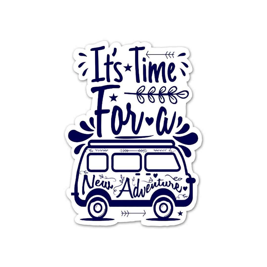 It's Time For A Travel Sticker waterproof vinyl decal for laptop, bike, car & bottle