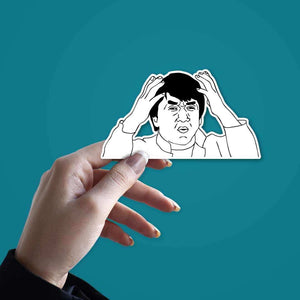 Jackie Chan Says What? Sticker waterproof vinyl decal for laptop, bike, car & bottle