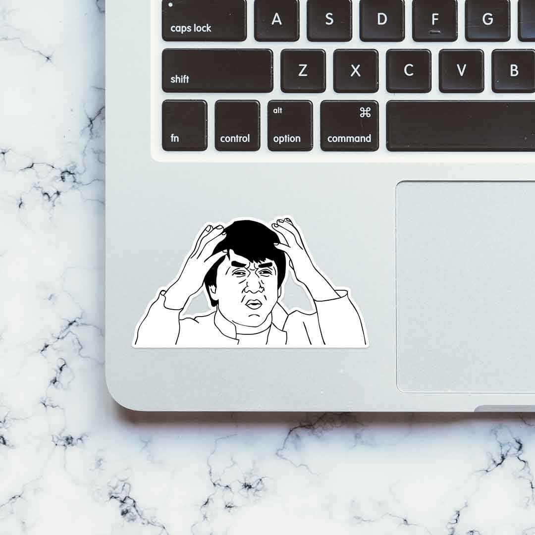 Jackie Chan Says What? Sticker waterproof vinyl decal for laptop, bike, car & bottle