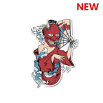 Japanese Women With Mask Sticker waterproof vinyl decal for laptop, bike, car & bottle