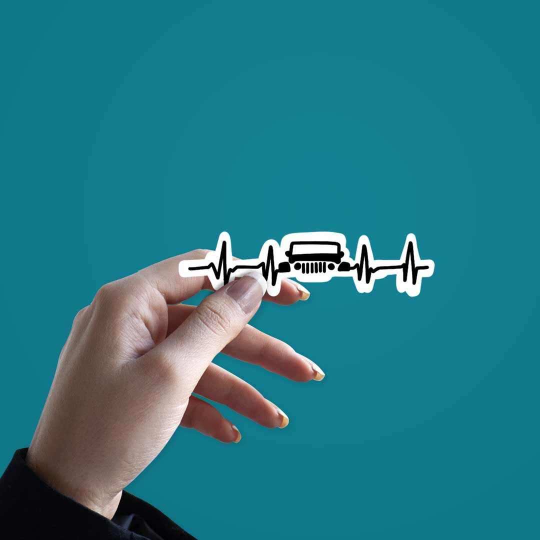 Jeep Heartbeat Sticker - STICK IT UP