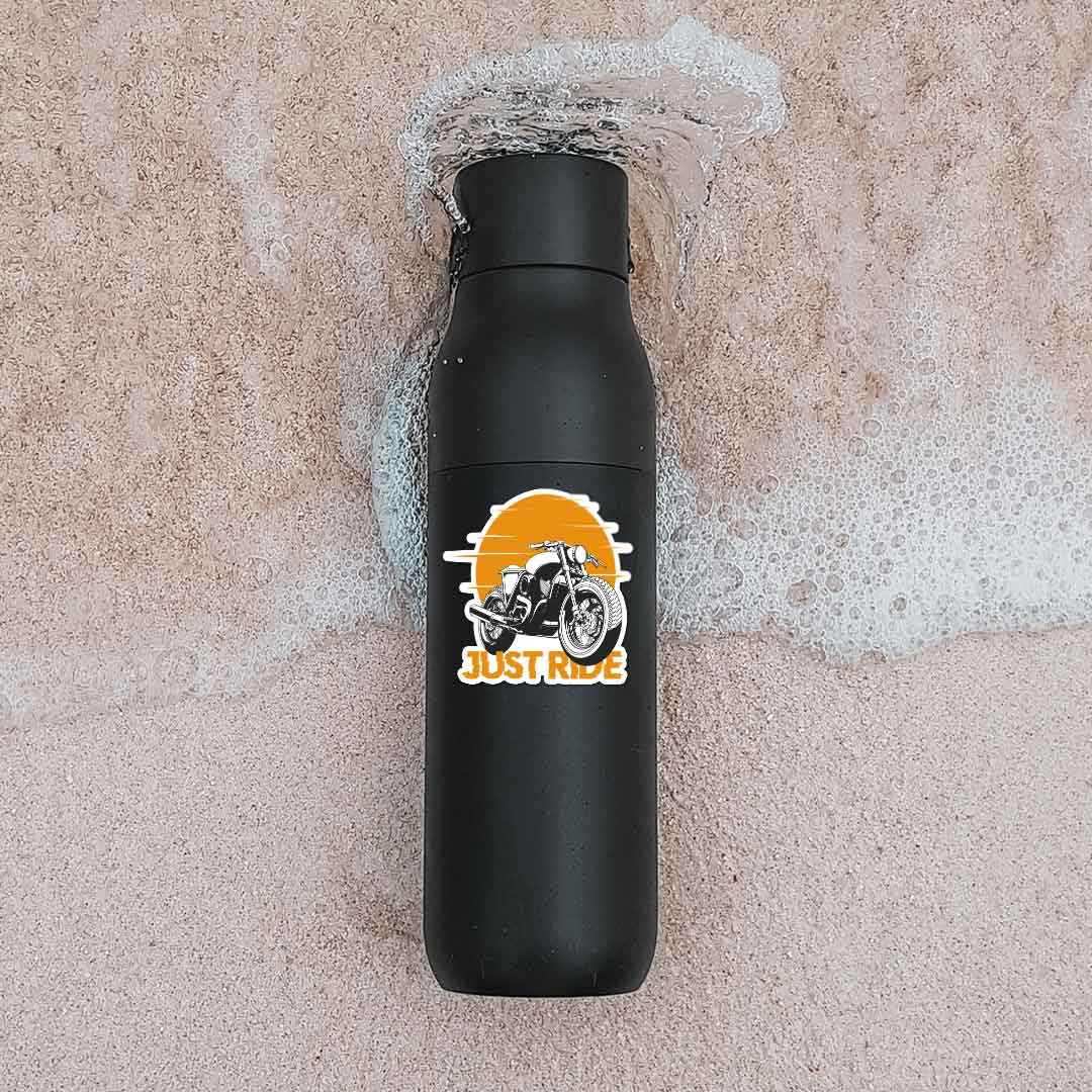 Just Ride Sticker waterproof vinyl decal for laptop, bike, car & bottle