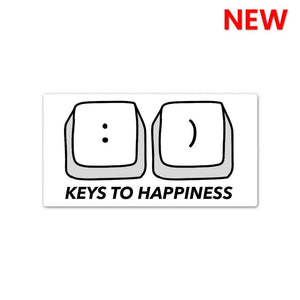 Keys to Happiness Sticker waterproof vinyl decal for laptop, bike, car & bottle