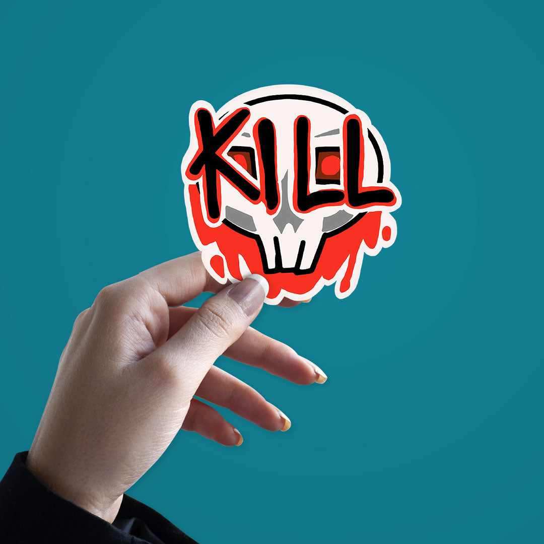 Kill Skull Sticker waterproof vinyl decal for laptop, bike, car & bottle