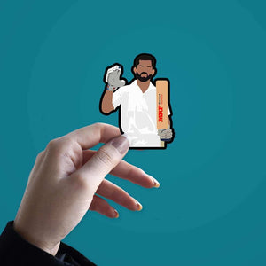 King Kohli Sticker waterproof vinyl decal for laptop, bike, car & bottle