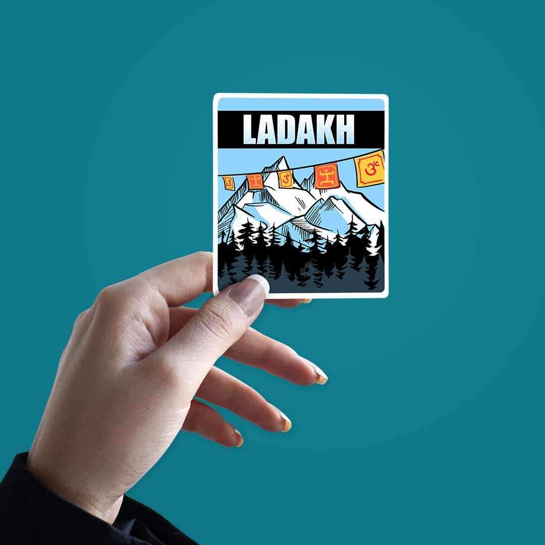 Ladakh Sticker waterproof vinyl decal for laptop, bike, car & bottle