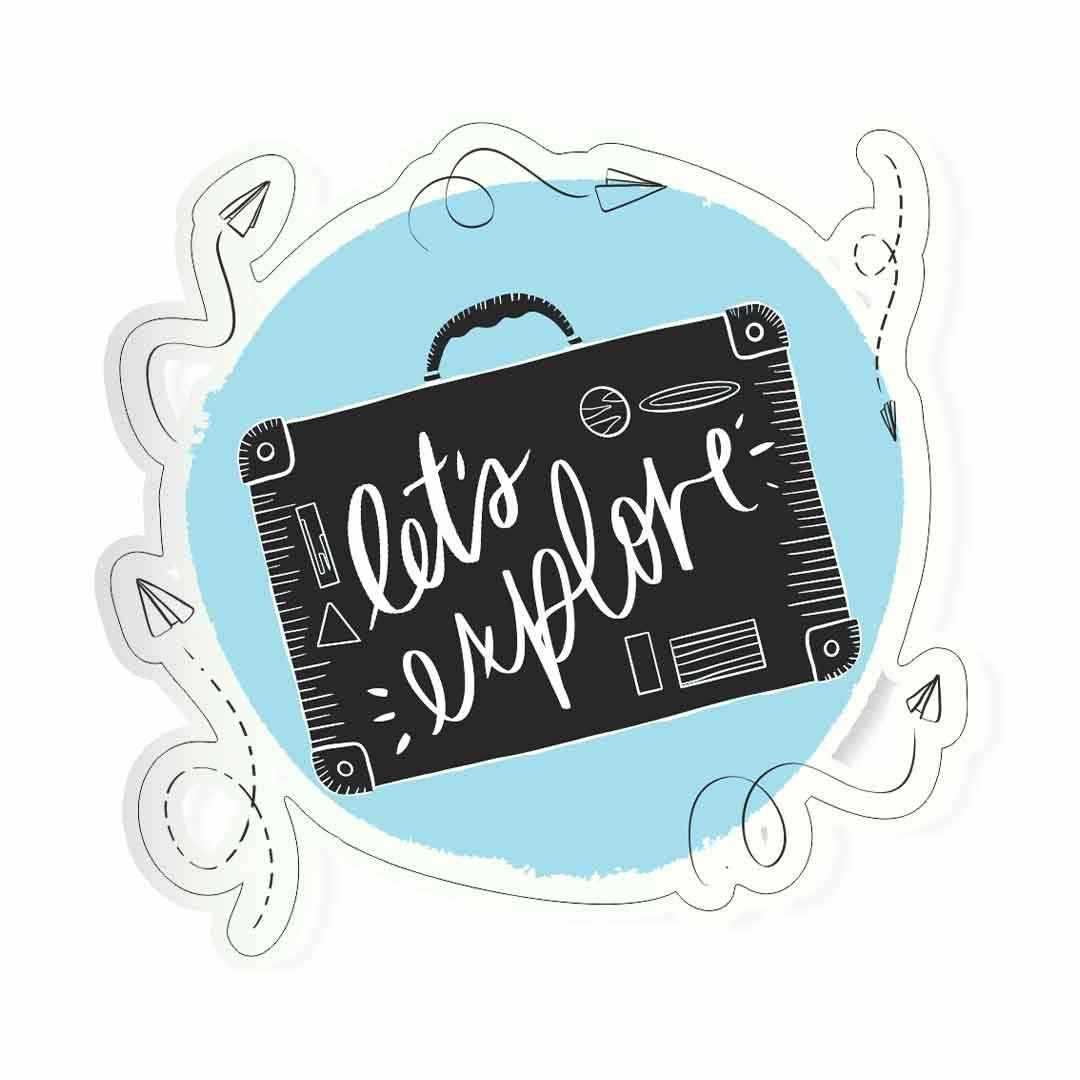 Let's Explore Sticker waterproof vinyl decal for laptop, bike, car & bottle