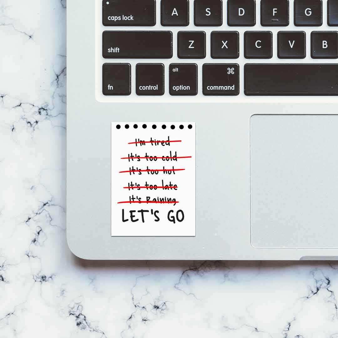 Let's GO Sticker waterproof vinyl decal for laptop, bike, car & bottle