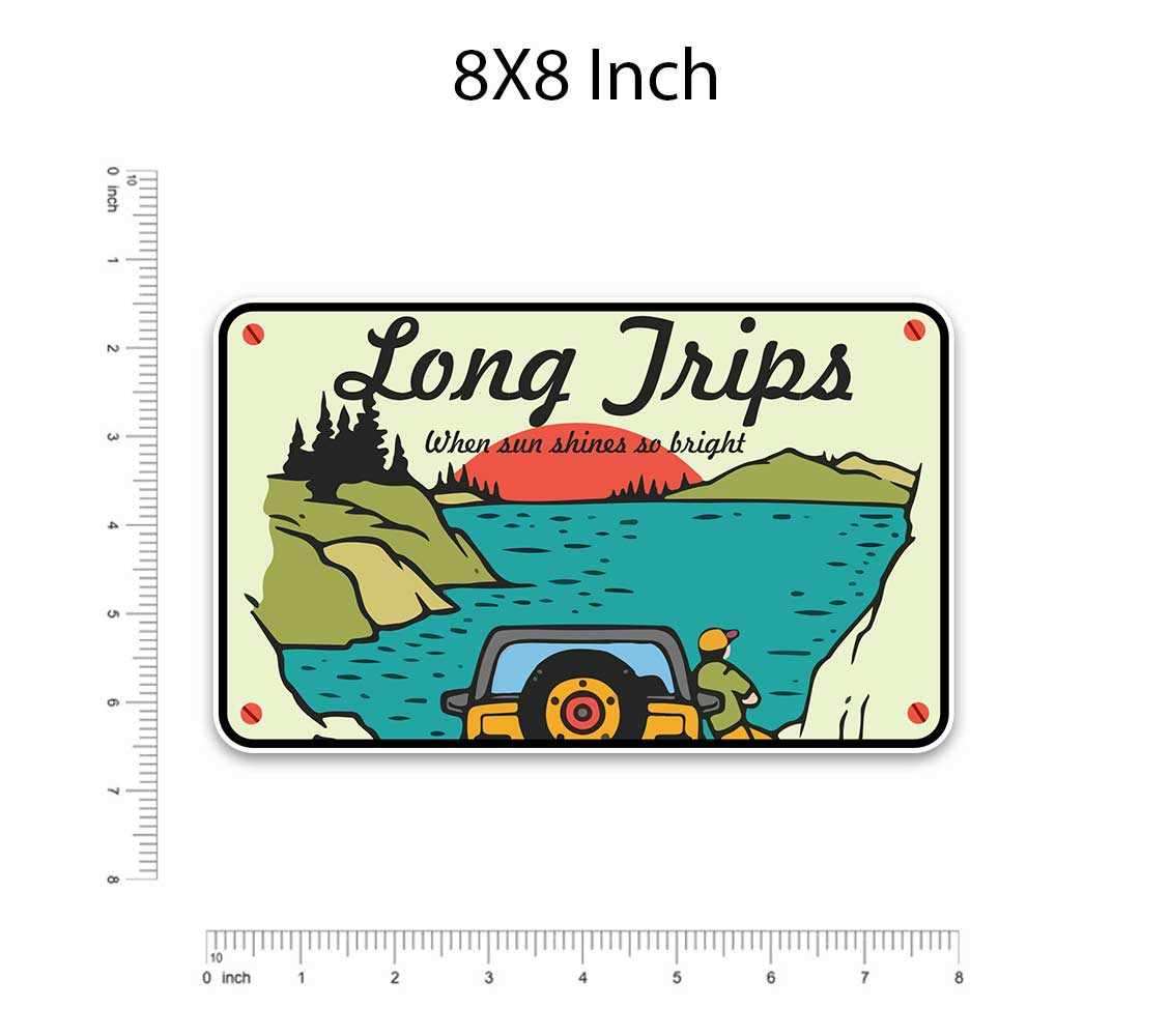 Long trips Bumper Sticker waterproof vinyl decal for laptop, bike, car & bottle