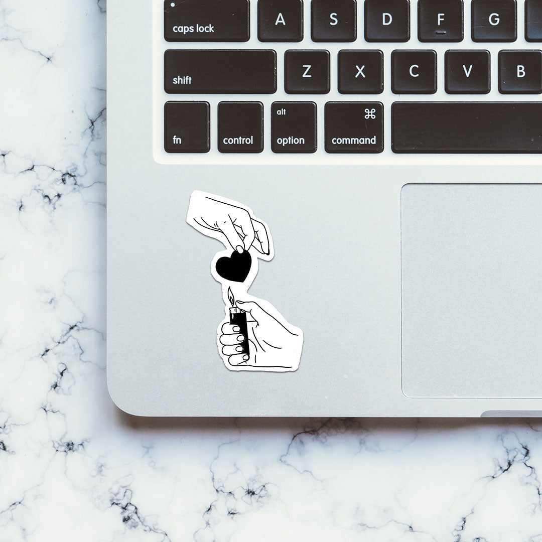 Love Burn Sticker waterproof vinyl decal for laptop, bike, car & bottle