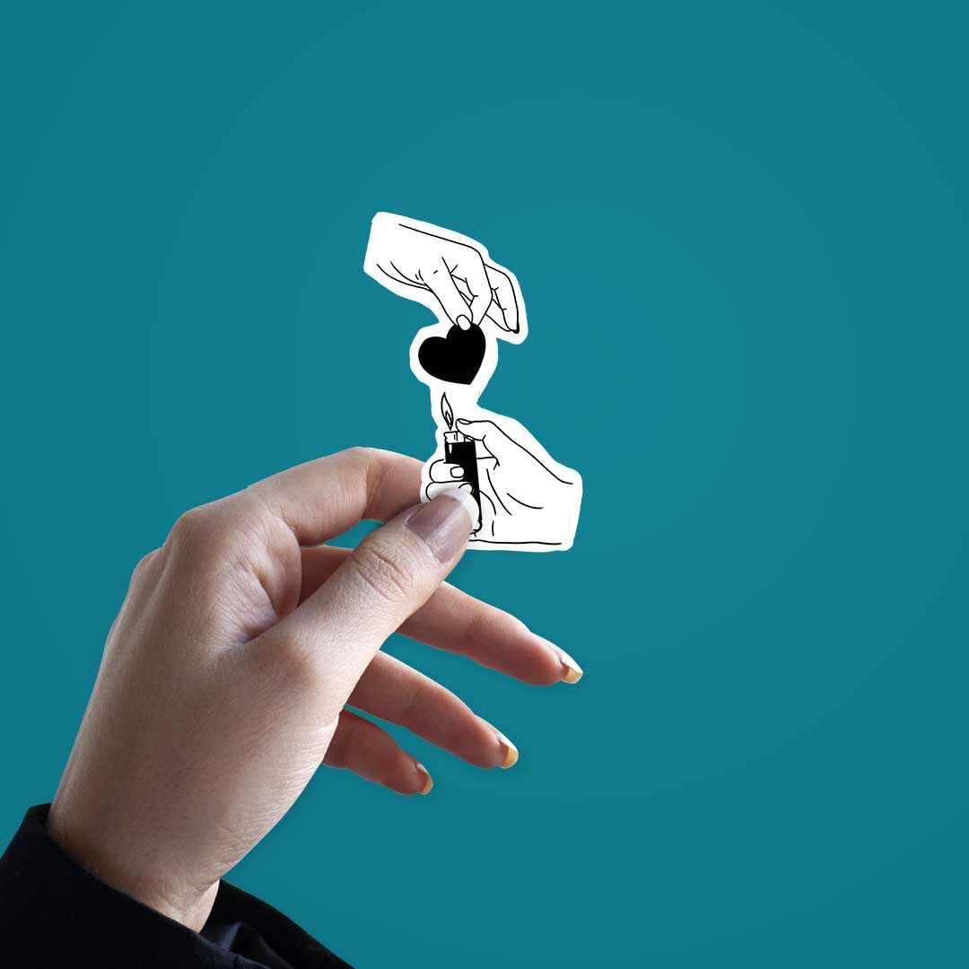 Love Burn Sticker waterproof vinyl decal for laptop, bike, car & bottle