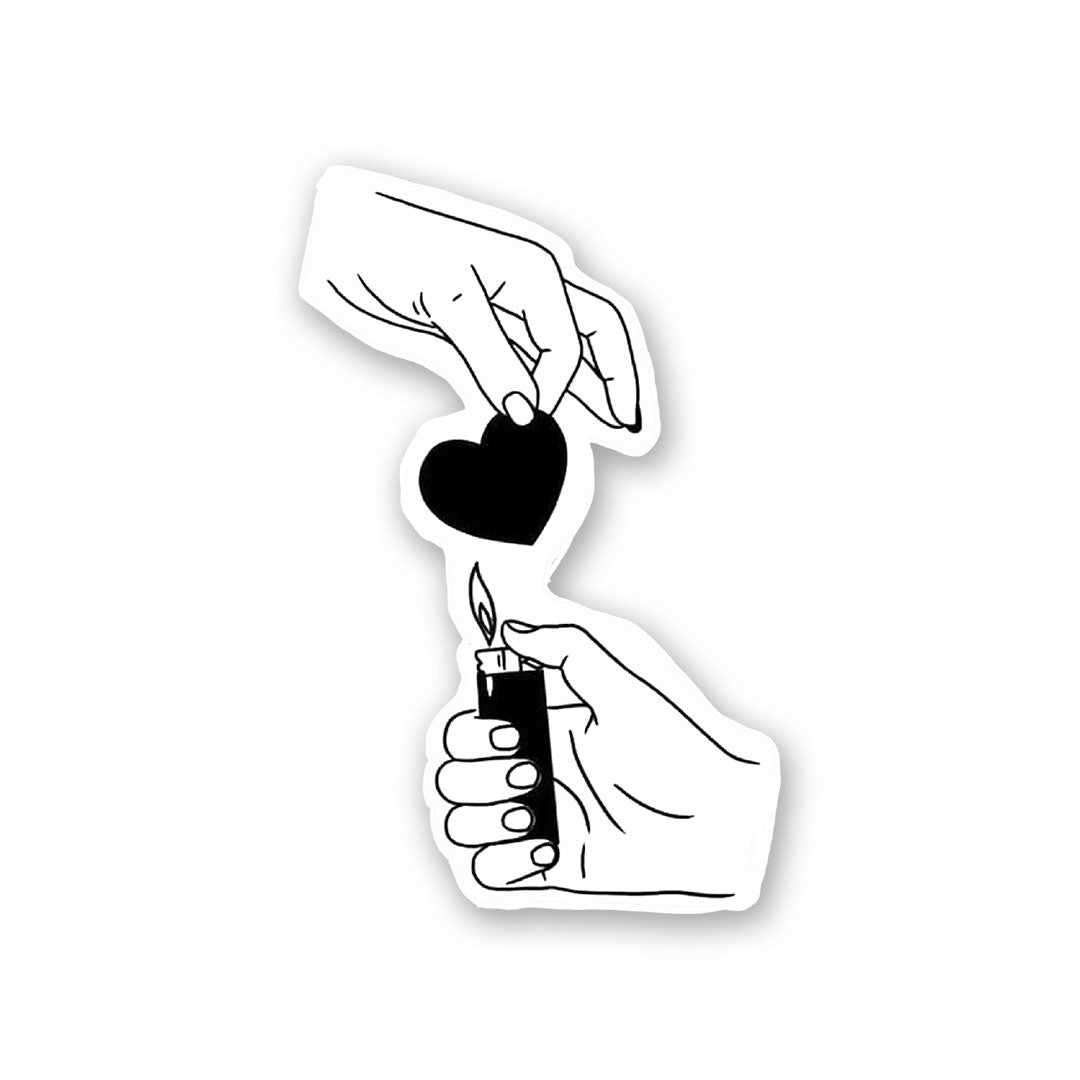 Love Burn Sticker waterproof vinyl decal for laptop, bike, car & bottle