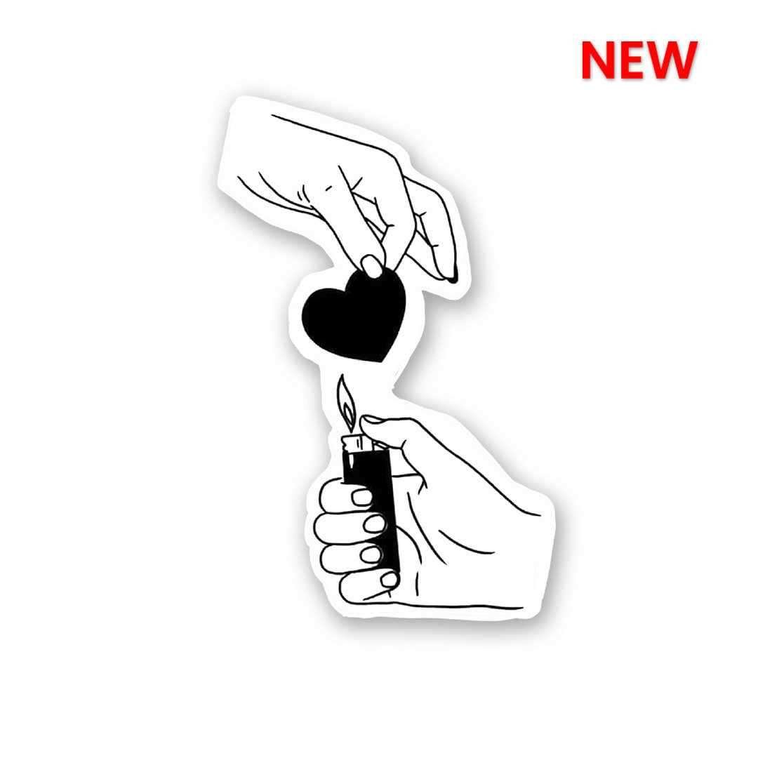 Love Burn Sticker waterproof vinyl decal for laptop, bike, car & bottle