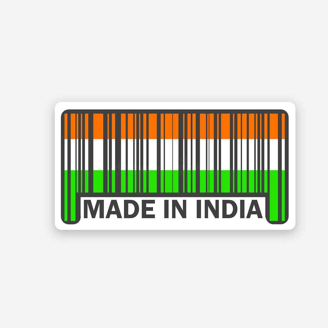 Made in India sticker waterproof vinyl decal for laptop, bike, car & bottle