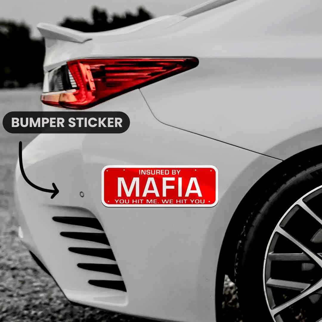 Mafia Bumper Sticker waterproof vinyl decal for laptop, bike, car & bottle