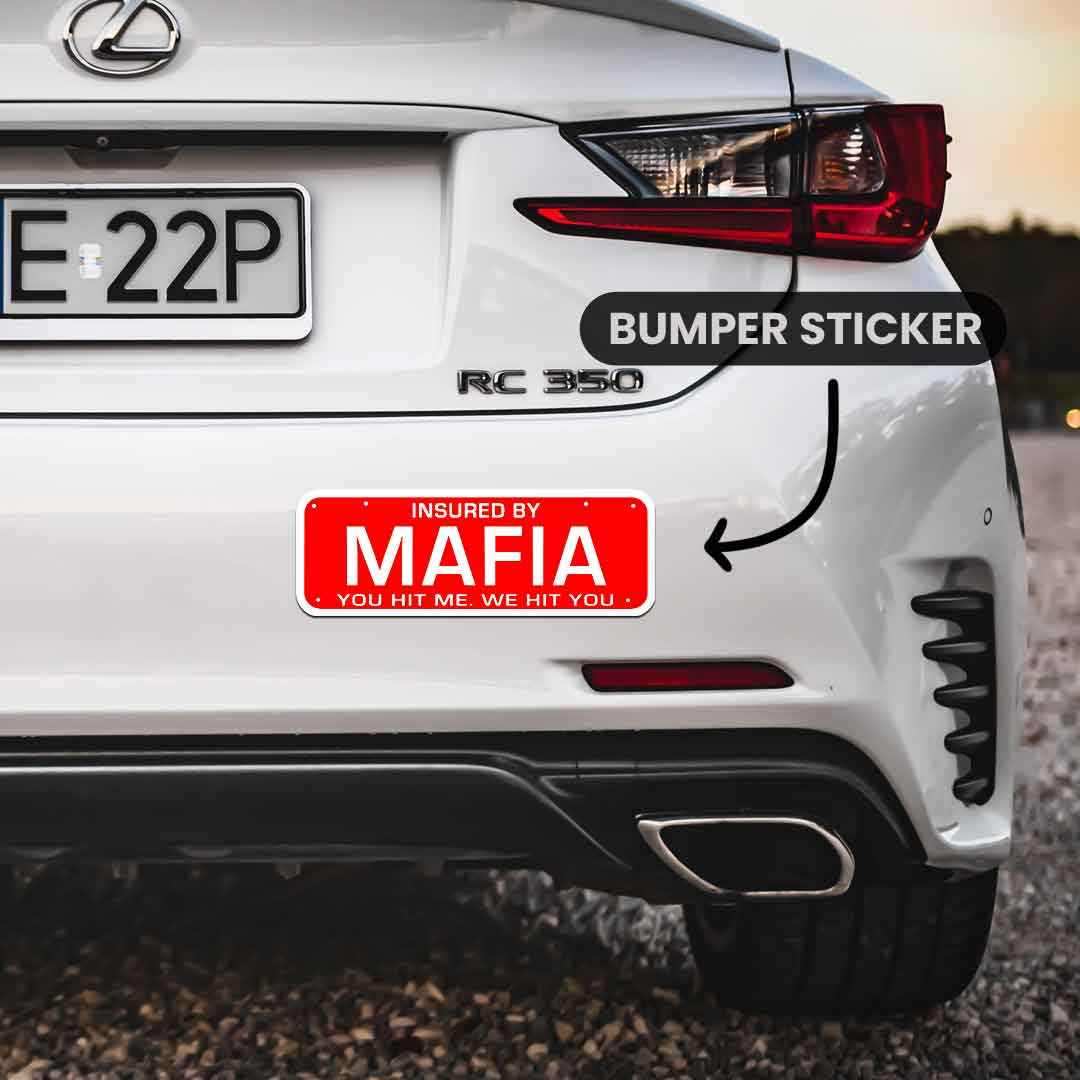 Mafia Bumper Sticker waterproof vinyl decal for laptop, bike, car & bottle