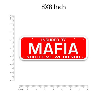 Mafia Bumper Sticker waterproof vinyl decal for laptop, bike, car & bottle