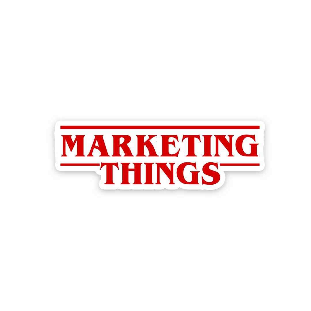 Marketing Thing Sticker waterproof vinyl decal for laptop, bike, car & bottle