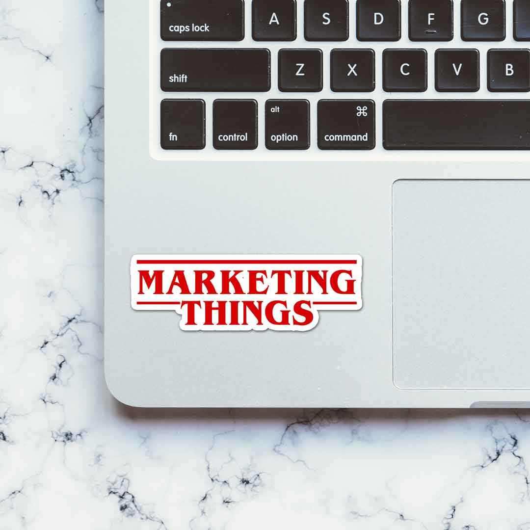 Marketing Thing Sticker waterproof vinyl decal for laptop, bike, car & bottle