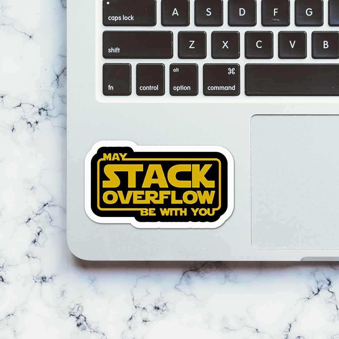 May Stack Overflow Sticker waterproof vinyl decal for laptop, bike, car & bottle