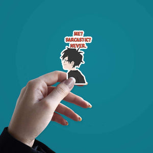 Me Sarcastic Never Sticker waterproof vinyl decal for laptop, bike, car & bottle