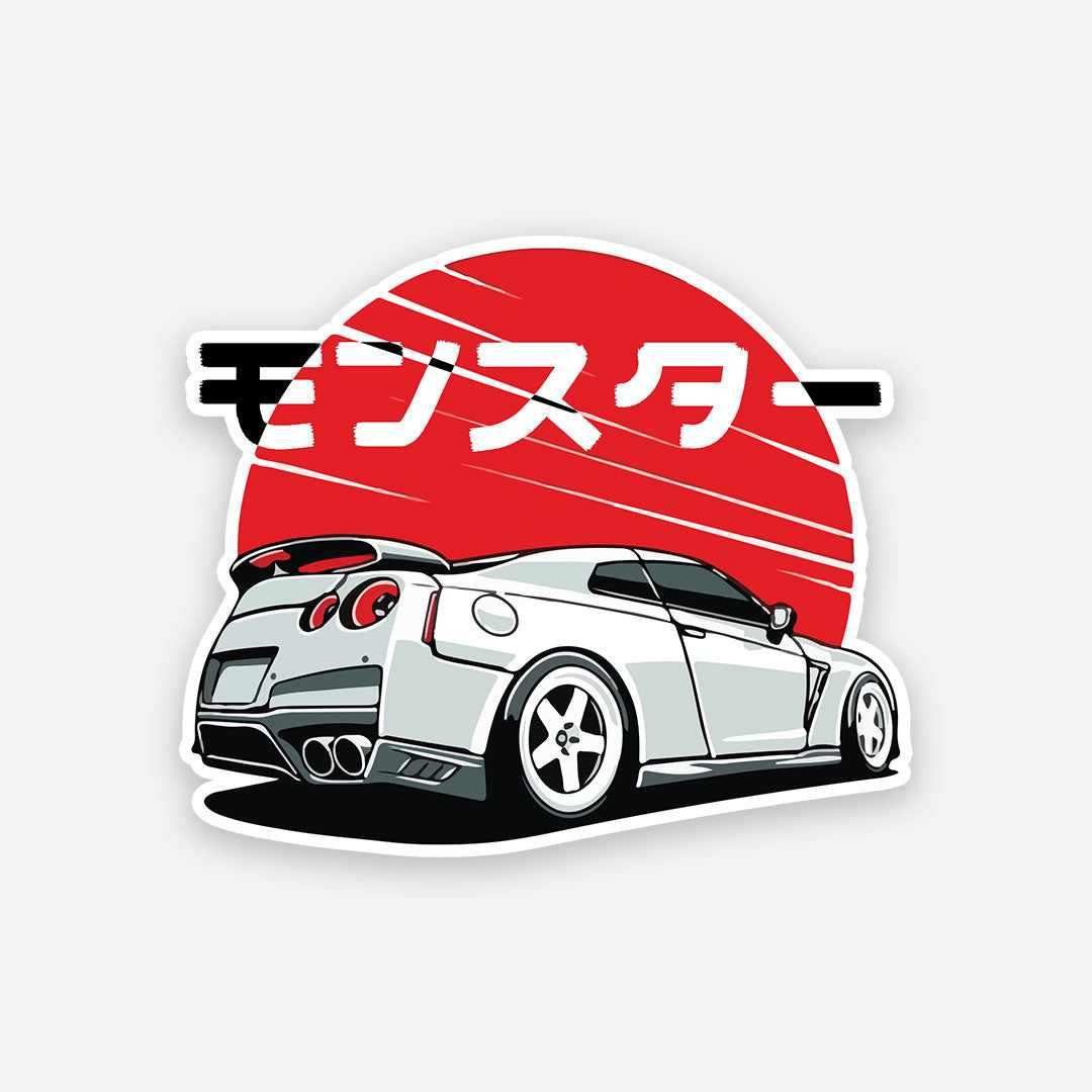 Monster Car sticker waterproof vinyl decal for laptop, bike, car & bottle