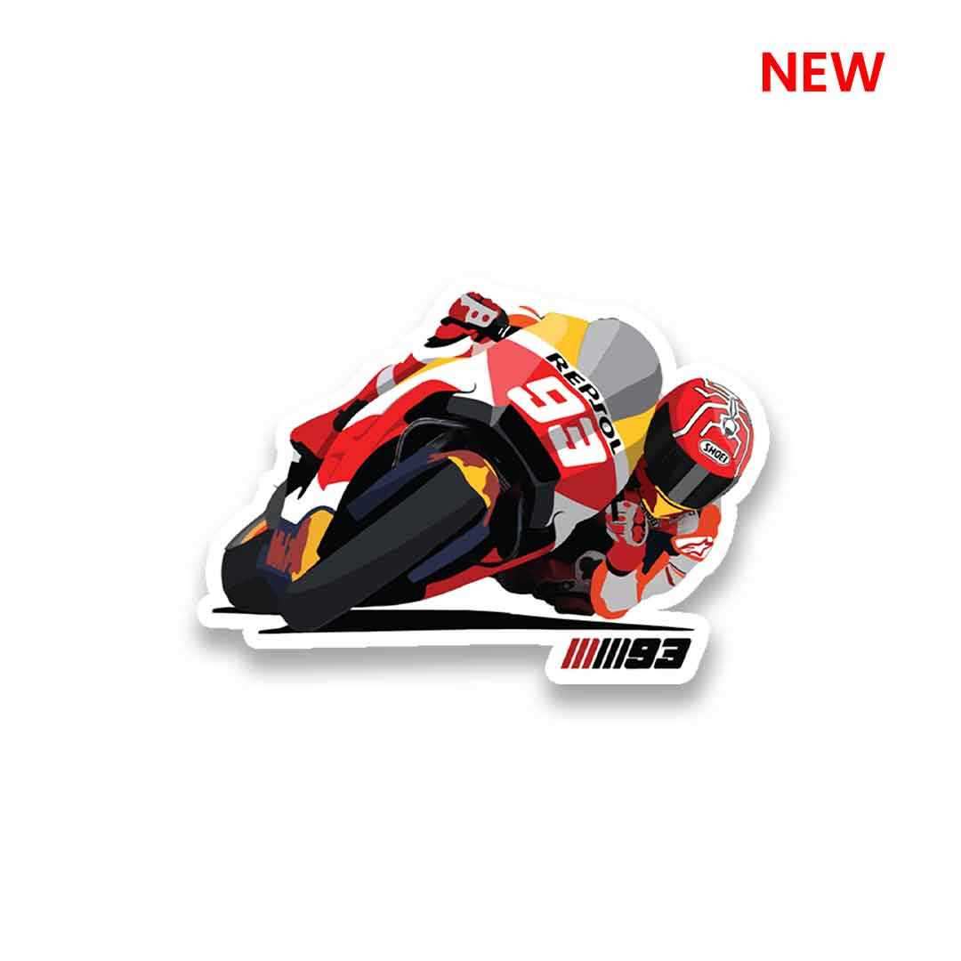 Motogp 93 Sticker waterproof vinyl decal for laptop, bike, car & bottle