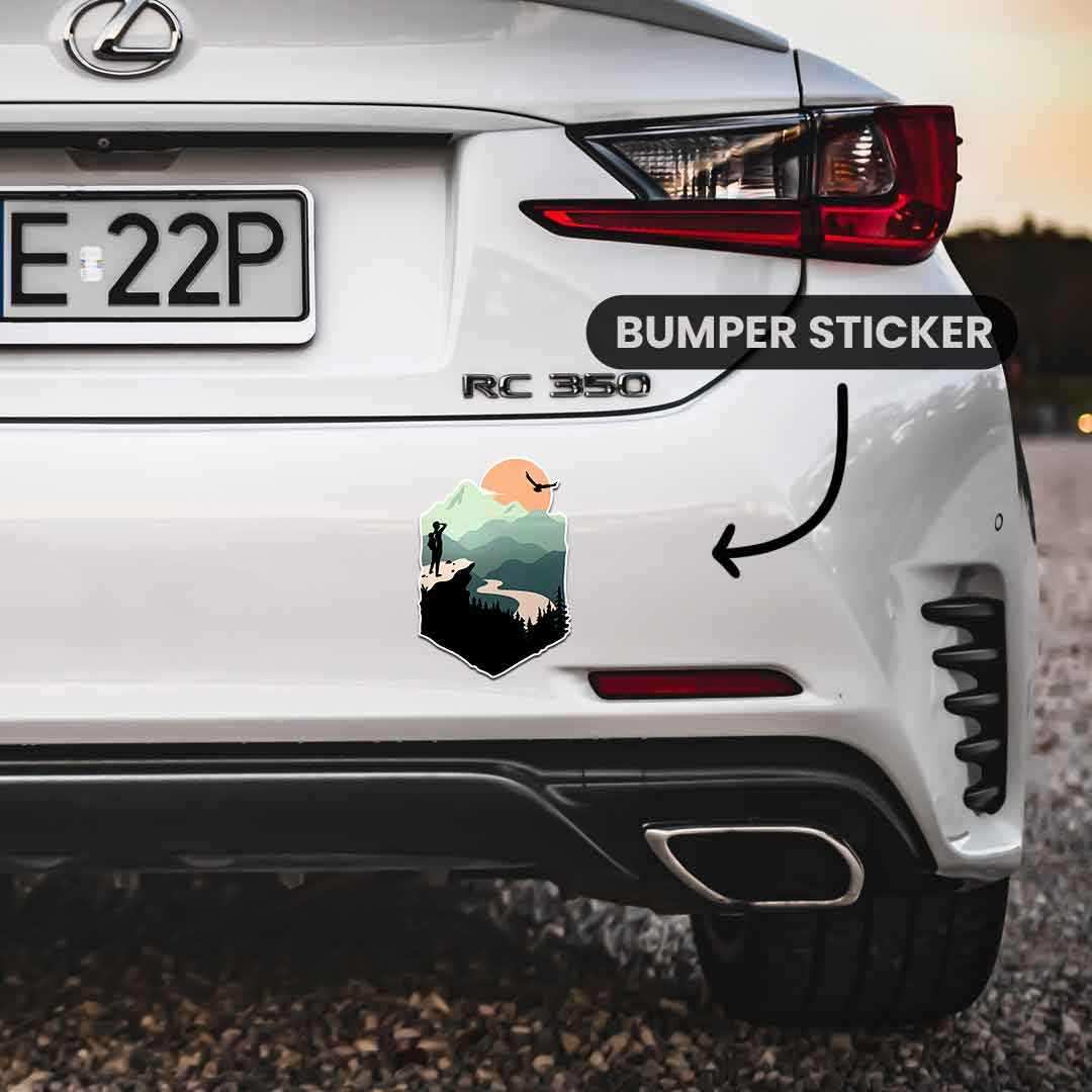 Mountain Adventure Bumper Sticker waterproof vinyl decal for laptop, bike, car & bottle