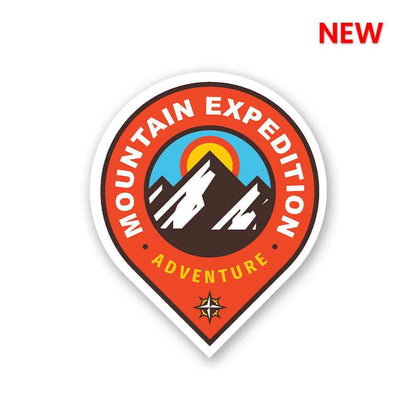 Mountain Expedition Sticker waterproof vinyl decal for laptop, bike, car & bottle