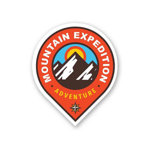 Mountain Expedition Sticker waterproof vinyl decal for laptop, bike, car & bottle