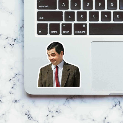 Mr Bean Meme Face sticker waterproof vinyl decal for laptop, bike, car & bottle