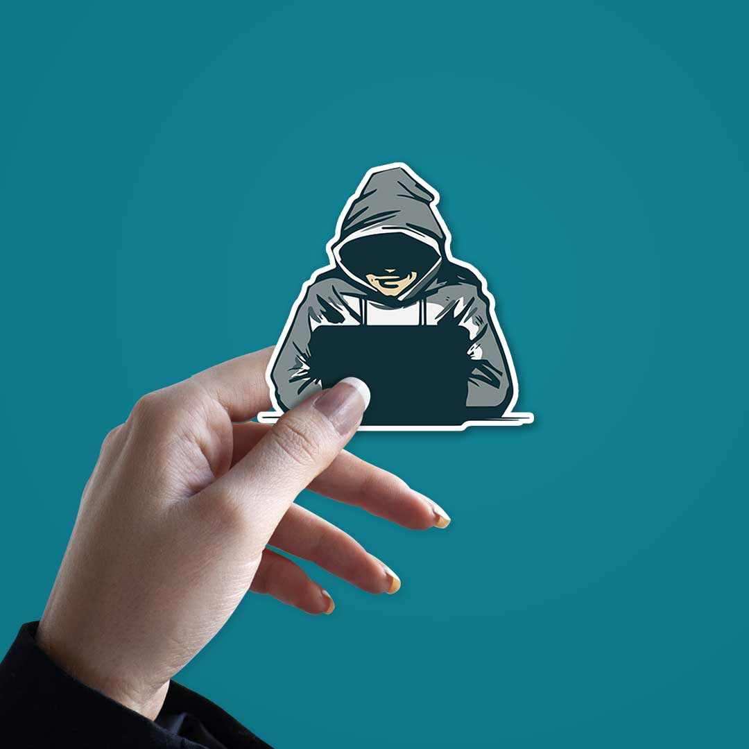 Mr. Hacker Sticker waterproof vinyl decal for laptop, bike, car & bottle