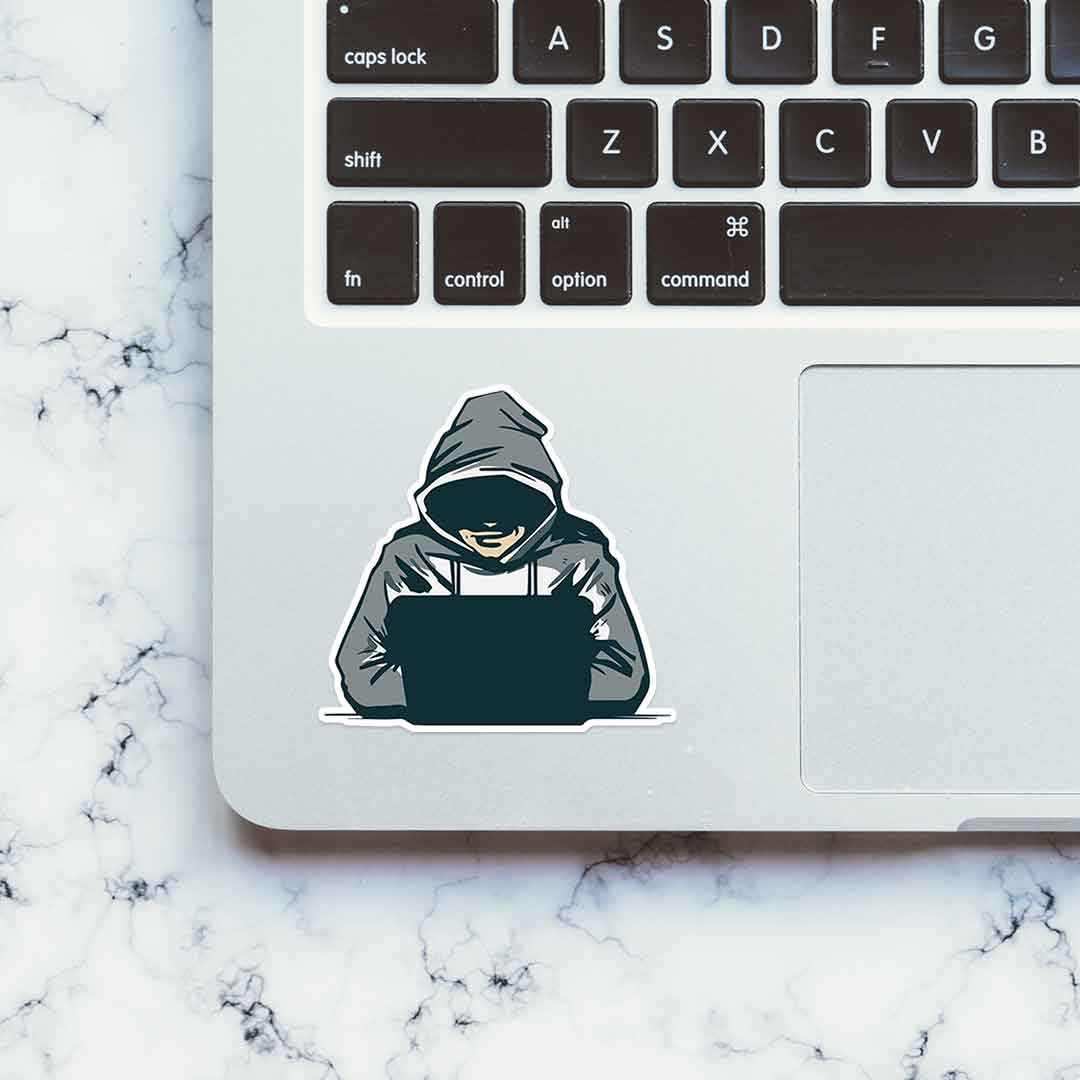 Mr. Hacker Sticker waterproof vinyl decal for laptop, bike, car & bottle