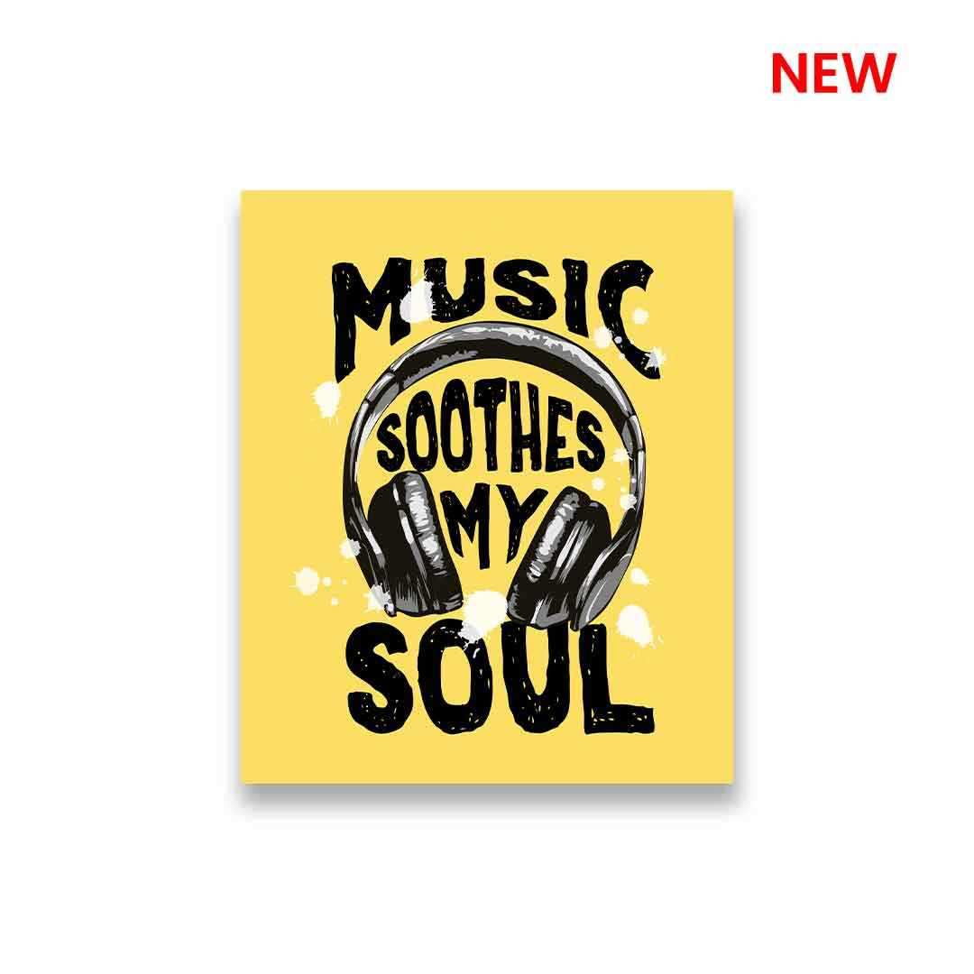 Music Soothes My Soul Sticker waterproof vinyl decal for laptop, bike, car & bottle