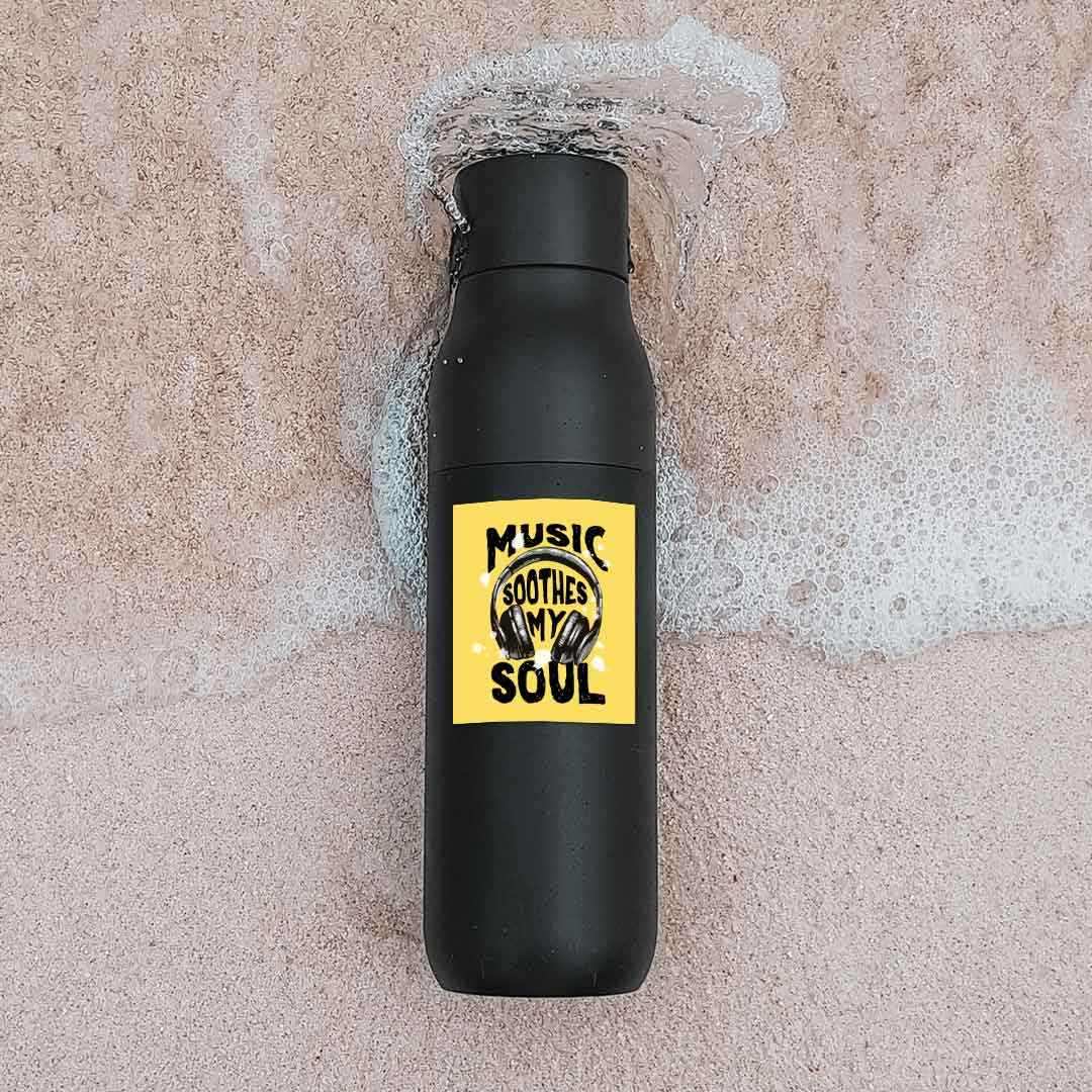 Music Soothes My Soul Sticker waterproof vinyl decal for laptop, bike, car & bottle