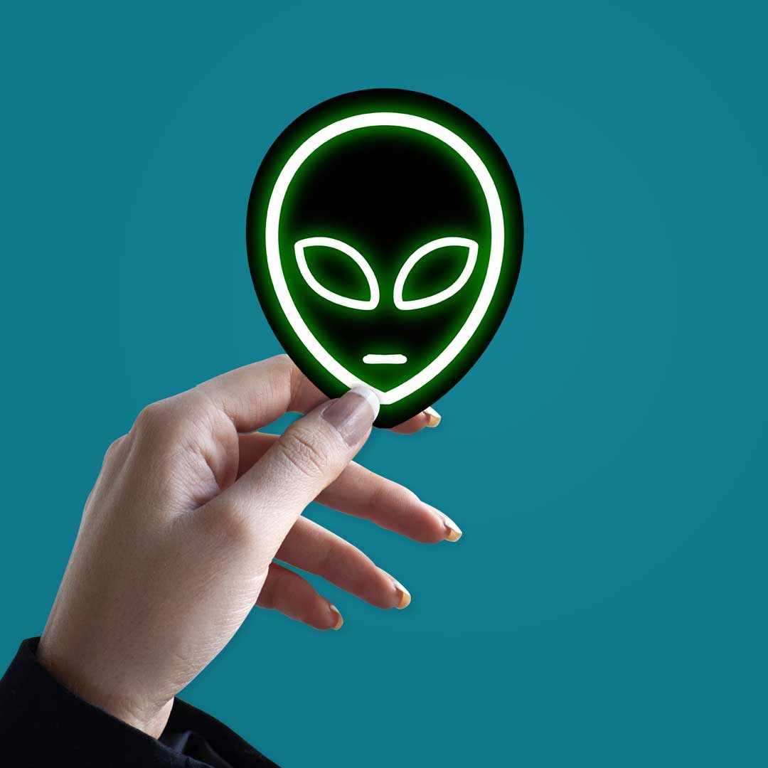 Buy Neon Alien Sticker Online | Premium Waterproof Vinyl | STICK IT UP