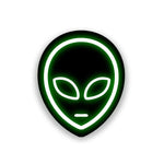 Neon Alien Sticker waterproof vinyl decal for laptop, bike, car & bottle