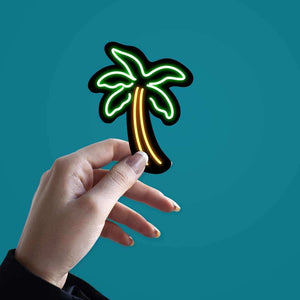 Neon Banyan tree Sticker waterproof vinyl decal for laptop, bike, car & bottle