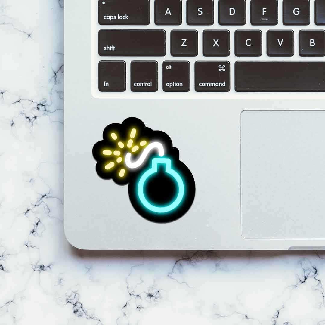 Neon Bomb Sticker waterproof vinyl decal for laptop, bike, car & bottle