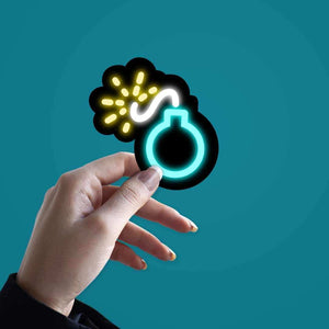 Neon Bomb Sticker waterproof vinyl decal for laptop, bike, car & bottle