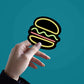 Neon Burger Sticker waterproof vinyl decal for laptop, bike, car & bottle