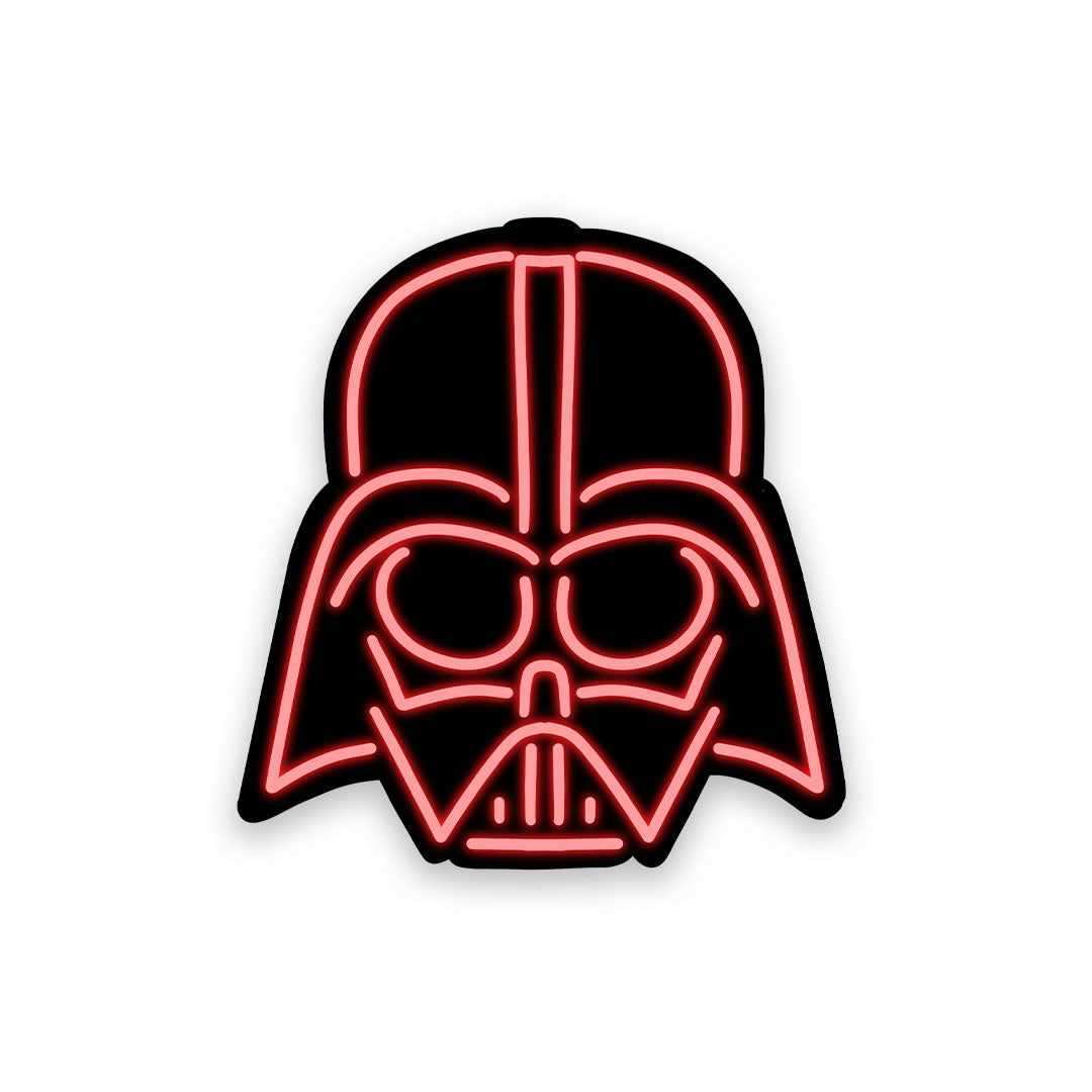Neon Darth Vader Sticker waterproof vinyl decal for laptop, bike, car & bottle